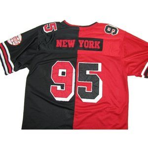 Vintage NEW YORK #95 Legendary Classic Red Black Jersey Size XL X-Large Frayed